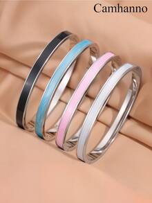 Camhanno 1 Pc Innovative And Stylish Neutral Stainless Steel Drip Bracelet For Ladies To Wear On A Date - Silver Oil Drop Bracelet - View 16