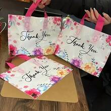 5/10/15/20/25/30/Piece Colorful Thank You Gift Bags - Great For Shopping, Weddings, Birthdays And Small Businesses - Durable Plastic Tote Bag With Vivid Print Design - Multicolor - View 2
