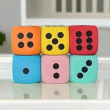 Large Soft Foam Dice Set - Great For Learning And Play - 6-Sided Cubes Suitable For Party Games, Creative Activities, Home Decor - Ideal For Birthday, Christmas, Halloween And More
