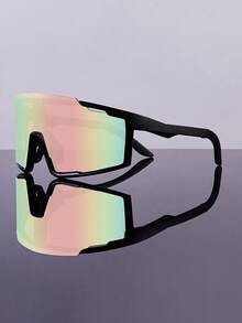 新款时尚男士眼镜，大框环绕式时尚眼镜，骑行眼镜，男士服装配饰，男士配饰，Y2K 夏季海滩度假旅行黑色眼镜 - 彩色 - 查看 12