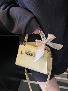 Niche Design Crocodile Pattern Mini Handbag For Women, New Summer Versatile Fashion Crossbody Bag Tote - Yellow - View 5