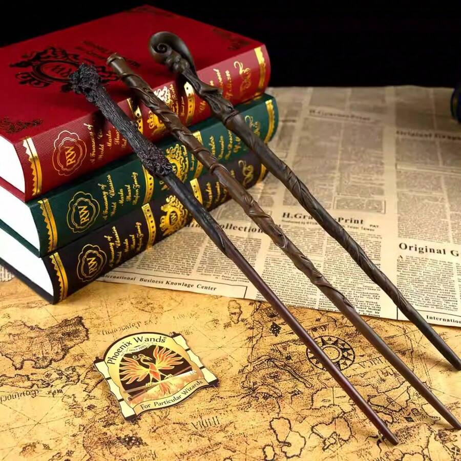 1pc Premium Classic Carbon Steel Magic Wand - Roleplay Scepter - Wand - Cane Gift - Photo Prop - LARP Party Supplies - Stage Performance Accessory - Gift & Collection - Home Decor - Birthday Gift - Unlock Your Own Magic World