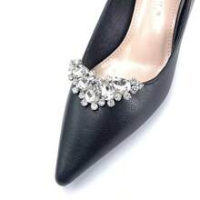 2pcs Fashionable Artificial Rhinestone Detachable DIY Shoe Clips, Suitable For High Heels, Sneakers, Gifts, Parties, Versatile, Casual, Students