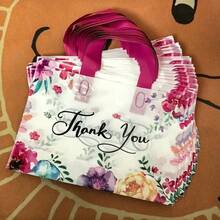 5/10/15/20/25/30/Piece Colorful Thank You Gift Bags - Great For Shopping, Weddings, Birthdays And Small Businesses - Durable Plastic Tote Bag With Vivid Print Design - Multicolor - View 3
