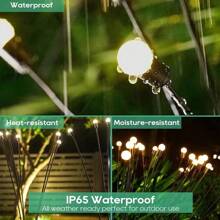 IP65 Waterproof 2-Pack Solar Firefly Lights | 4H Fast Charge | 8/10LED Wind-Swaying Garden Path Lamps