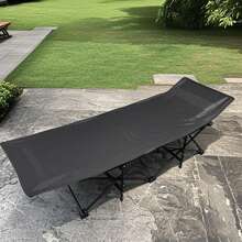 Folding Camping Cot For Adults, Heavy Duty Outdoor Bed With Carry Bag, 600D Double Layer Oxford Travel Camp Cots For Travel, Guest, Support 500lbs