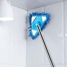1 Conjunto Mop Triangular DomeUp com Cabo Telescópico - Ferramenta de Limpeza Multiuso para Sala de Estar, Quarto, Banheiro, Cozinha e Uso Externo - Sem Cantos Mortos, Cabeça de Resina, Plástico, Operação Manual - Ideal para Limpeza de Natal e Ação de Graças, Mop de Limpeza | Mop com Cabo Telescópico | Mop com Cabeça de Resina