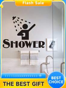 1 Pc Home Decor Bathroom Wall Sticker Durable Waterproof PVC Sticker Self-Adhesive Easy To Peel Suitable For Bathroom Wall Stickers Window Door Stickers Home Decor Make Your Home New Holiday Decor Stickers Birthday Graduation Gift