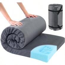 HOMBYS Memory Foam Camping Mattress PadPortable Sleeping Pad For Adult Waterproof Cot Mattress Roll Up Floor Mattress Foldable Backpacking Travel Bed For Hiking Guest Bed - Grey1 - View 1
