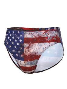 Men's Fashion Casual National Flag Pattern Swim Trunks - Burgundy - View 4