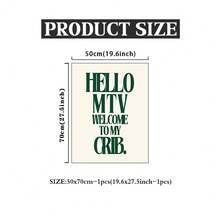 Tranh treo tường phong cách retro MTV "Chào mừng đến với ngôi nhà của tôi", tranh trang trí tường nghệ thuật, tranh chữ in, trang trí tường màu xanh lá cây, tranh treo tường không khung. - Nhiều màu - Xem 10