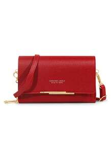 时尚仿皮长款钱包 女士迷你斜挎包 拉链手机袋（拉链和字母图案随机）