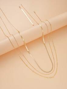 17KM 3pcs/Set Boho Crystal Chain Belly Waist Chain For Women Simple Summer Beach Punk Gold Color Flat Snake Chain Bikini Body Jewelry Gifts - Style 1 - View 5