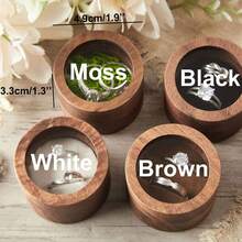 Personalized Wooden Ring Box Custom Round Engagement Ring Box Double Ring Bearer Box Custom Wedding Accessories Wedding Ring Box Valentine's Gift For Her New Couple Gift Wedding Gift,Delicate Romance