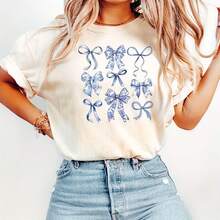 Camisa con lazos coqueta de ®, Camisa con lazo azul, Camisa con lazo azul floral, Camisa con lazo, Camisa con lazo azul - Blanco - Ver 1
