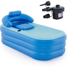 Inflatable Portable Adult Bath Tub, Foldable Free-Standing PVC Bathtub W Electric Pump, Anti-Slippery Inflatable Pool For Adult Children Spa Bath - W Electric Pump - View 1
