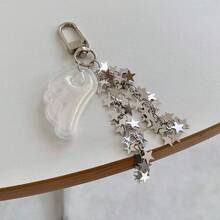 春季新款闪光天使翅膀星链钥匙扣,Y2K魔法少女风格包包挂饰,手机挂绳,手机吊坠,耳机盒装饰,包包配饰,美观 - 白色 - 查看 11