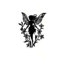 1 Stück Metall Kunst Fairy Silhouette Deko Statue, Gartenstecker Dekoration, Wanddekoration, geeignet für Außengarten, Terrasse, Park, Rasen, Pflanzkübel