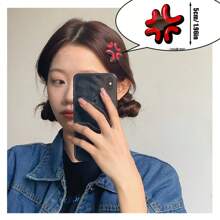 1pc-Emoticon Sweating Angry Question Mark Hair Clip, Funny Expression No Words Acrylic Hair Accessory