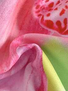 Sexy Leopard & Floral Print Tie-Up Bikini Set, European & American Style, Suitable For Summer Beach Vacation And Pool Party