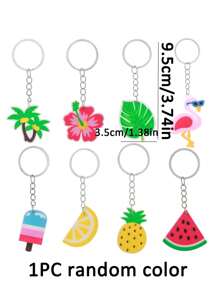 1 pieza/10/30/50 piezas Recuerdos de la fiesta hawaiana Luau de verano Llavero con diseño de flamenco, piña y temática tropical hawaiana para fiesta Luau, 8 estilos (Encantador)