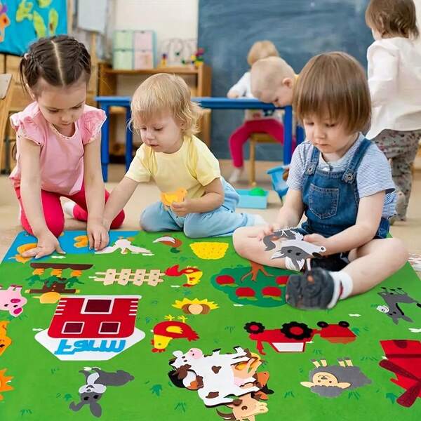 Felt Animal World Busy Storyboard, Felt Underwater World, DIY Three-Dimensional Felt Game Board, Multiple Ways To Play, Expand Thinking And Stimulate Hands-On Creation Ability, The Best Children's Day Gift