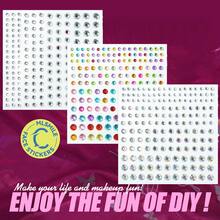 3Pcs/Set Face Sticker Eye Makeup Eyeliner Face Diamond Gem Sticker 3D Colorful Rhinestone Tattoo Eyeshadow Stickers Fo Festival Nail Body Makeup Bling Jewel DIY Decor - Multicolor - View 11