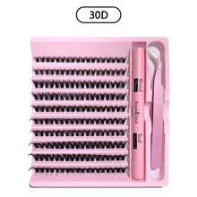 190 PCS DIY Cluster Lashes Extension Kit - Professional-Grade Adhesive & Curler, Natural To Glam Volume Reusable Clusters, Long-Lasting At-Home Salon Set For Beginners