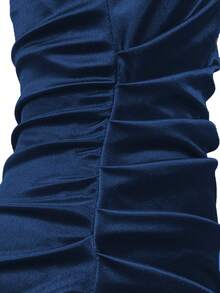 1 pieza Vestido ajustado con volantes y espalda descubierta para mujer, adecuado para fiestas, bares, vacaciones, vestido mini sin mangas de moda - Azul Marino - Ver 8