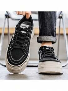 2025 Plus Size Men's Casual Canvas Sneakers, Skateboard Shoes, Versatile With Jeans Or Sports Pants