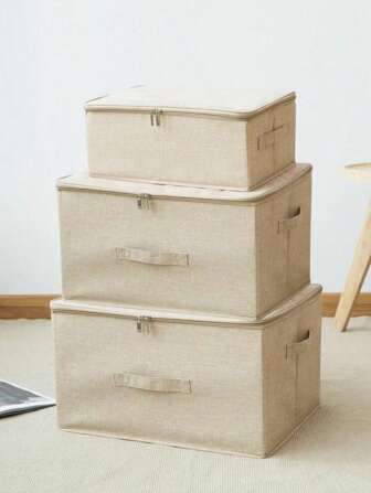 1pc Washable Dust-Proof Foldable Storage Box With Cover And Zipper Decorations Decor Festival Decor Room Decor Home Decor Bed Room Decor Bedroom, Organizer, Home Storage, For White T Shirt Women