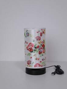 1pc Straight Tube Fabric Bedroom Small Bedside Table Lamp, Simple Bedside Table Lamp With Circular Fabric Linen Lampshade For Learning And Reading. The Lampshade Is Made Of Linen, Sturdy And Reliable, Not Easily Damaged Or Torn; The Color And Pattern Are Clear, Not Easy To Fade, And Easy To Serve For A Long Time. The Simple Design Is Suitable For Children's Rooms, Living Rooms, University Dormitories, Homes, And Offices. - Multicolor - View 7