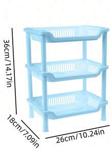1pc Desktop Storage Rack, Three-Layer Bathroom Plastic Bathroom Storage Rack, Household Living Room Debris Storage Rack, Cosmetic Storage Rack, Suitable For A Variety Of Situations - Multicolor - View 9
