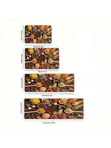 1 Piece, 100% Polyester Fiber Knitted Spice And Chili Kitchen Mat, Machine Washed, Non Slip, Lightweight, Fade Resistant, Low Plush, Farmhouse Style Home Decoration, Laundry Room, Sink Floor Comfort Mat, Adding Spices To Your Kitchen