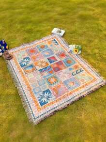 Outdoor Blanket Portable Thick Picnic Rug Sofa Cover Beach Throw Camping Mat Warm Blanket, Suitable For Photography Backdrop, Anti-Tear, Recreational Tablecloth, Wall Hanging