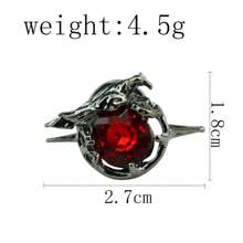1pc Vintage Style Red Gem Crow Brooch, A Fine Collectible Feature For Anime/Game Fans And Gift, Also Suitable For Party/Holiday Wear And As Valentine's Day Present