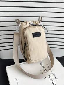 1PC Large Capacity Crossbody Water Bottle Bag, Cup Protective Case, Travel Mug Pouch, Outdoor Leisure Portable Water Bottle Storage Bag Niche Design Crossbody Shoulder Bag With Water Bottle And Phone Pocket, Nylon - Multicolor - View 12