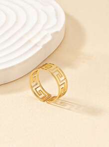 1 Stück modischer und vielseitiger geometrischer Cut Out Ring
