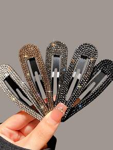 6Pcs Ladies Drop-Shaped Hollow Rhinestone Hairpin Fashion Temperament High-Grade Hair Accessories - Multicolor - View 5