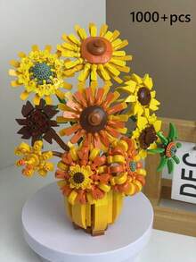 700 多件心形相框花，DIY 组装积木装饰套装，桌面装饰工艺品 - 适合情人节、母亲节、生日礼物、高级圣诞礼物的茂盛花朵 - 彩色 - 查看 7