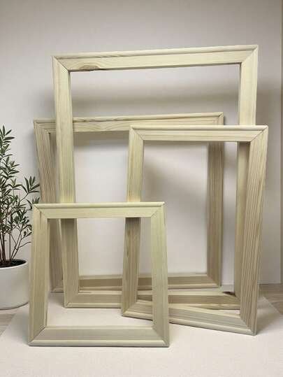 1入組天然木製DIY數字畫框搭配帆布畫，簡約裝飾配件，適用於油畫