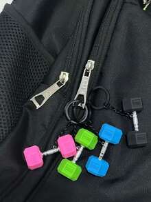 Mini Dumbbell Keychain, Alloy Fitness Dumbbell Keychain, Sports Themed Keychain, Backpack Charm, Fitness Lover Gift Accessory - Suitable For Party, Car Keys And Christmas Gift. Unisex Fitness Lover Gift, Fit For Party Favors, Christmas Gift, Car Keys And Backpack Accessories - Multicolor - View 5