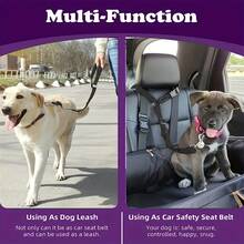 1Pcs OPETEE Dog Seat Belt Harness - Adjustable Vehicle Safety Restraint With Secure Metal Clasps, Comfortable Padded Design & Ergonomic Support For Secure Pet Travel, Easy-Install Car Tether Leash For Dogs (Black), Dog Harness