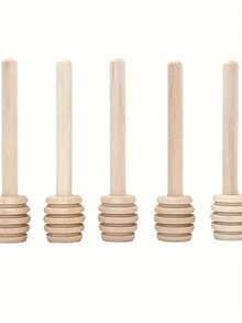 5件迷你木制蜂蜜勺，蜂蜜长柄木制，酒吧，蜂蜜罐用品，奶茶搅拌棒，甜点工具，厨房小工具，重返校园