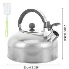 4L Stainless Steel Whistling Kettle Stove Top Hob Kitchenware Tea Camping UK - 1 - View 2