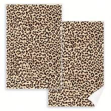 1pc/2pcs Leopard Print Towels Set, Soft & Absorbent Machine Washable Polyester Dishcloth, Perfect For Kitchen Decor, Cooking.Baking, Holiday Decor & Bathroomssentials, TableDecor, Kitchen Supplies, Home Decoration, New Home Bathroom Housewarming Gift, Kitchen Towels