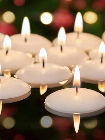 10 piezas/paquete Centros de mesa de velas flotantes, decoraciones de velas flotantes sin perfume, velas flotantes adecuadas para el Día de San Valentín, Acción de Gracias, boda, vacaciones, fiesta y decoración del hogar