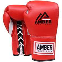 Premium All-Leather Professional Fight Gloves Padded, Pre-Curved, Safety-Focused Design With Layered Foam And Attached Thumb, For High-Performance Combat, Red