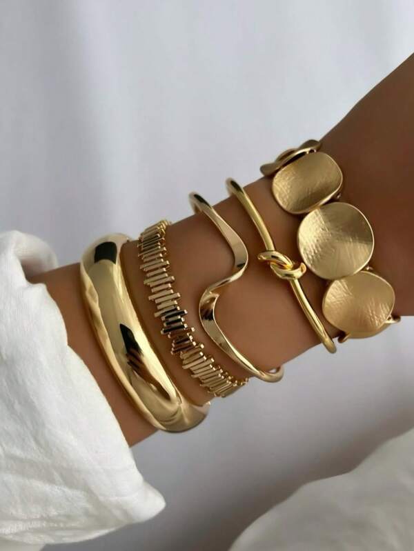 17KM Set de 5/3/1 pulsera de joyería gruesa con estilo exagerado de dinero antiguo, regalo para mujeres para vacaciones, citas, casual, fiesta