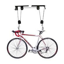 YUNRUX Garage Fahrradheber mit schützenden beschichteten Haken, Schwerlast 60 kg Tragkraft Decken-Fahrradhalter für Autoaufbewahrung und effiziente Garagenorganisation - Weiss - Übersicht 1